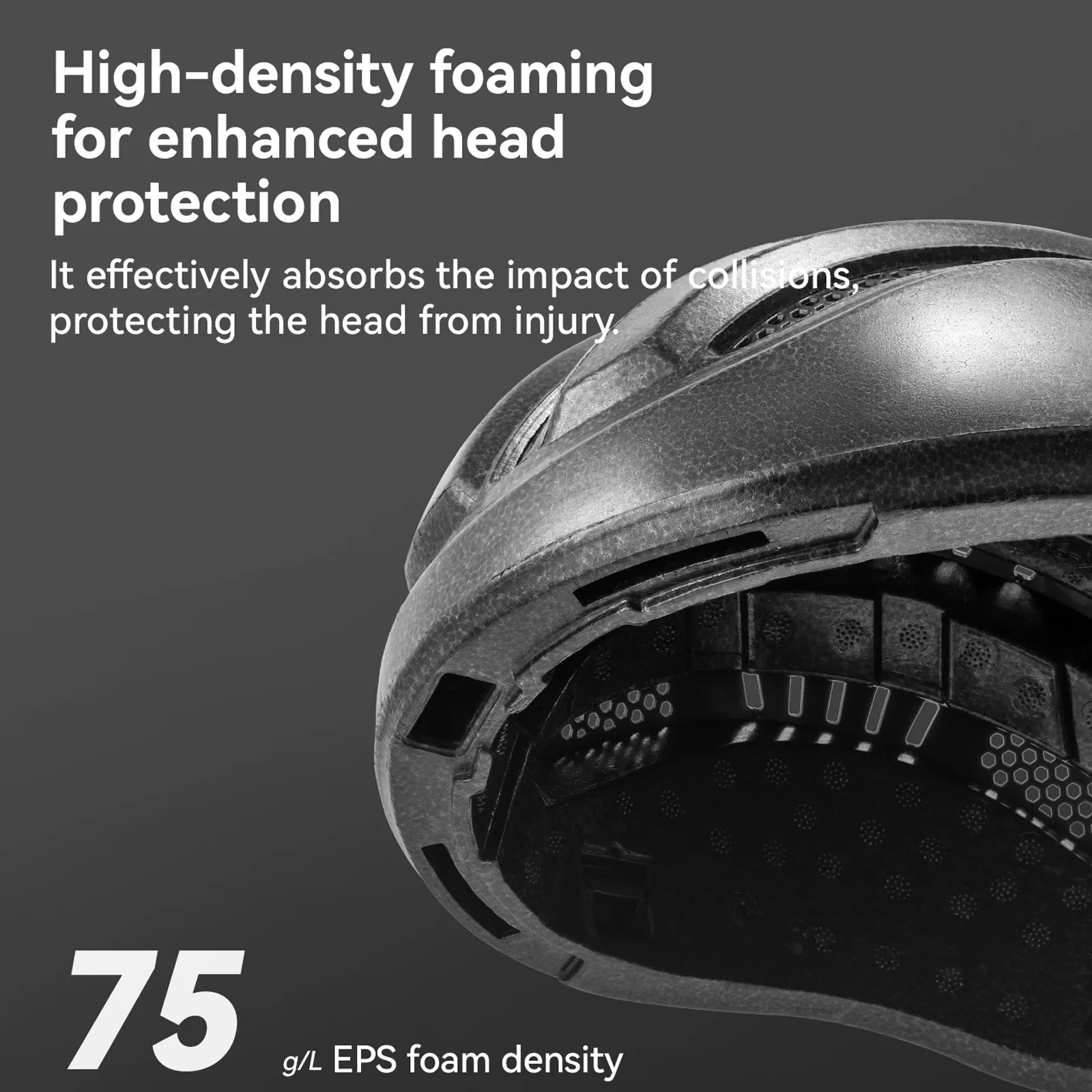 ROCKBROS urban cycling helmet with brim protection 54–60cm for commuter riding.
#color_black