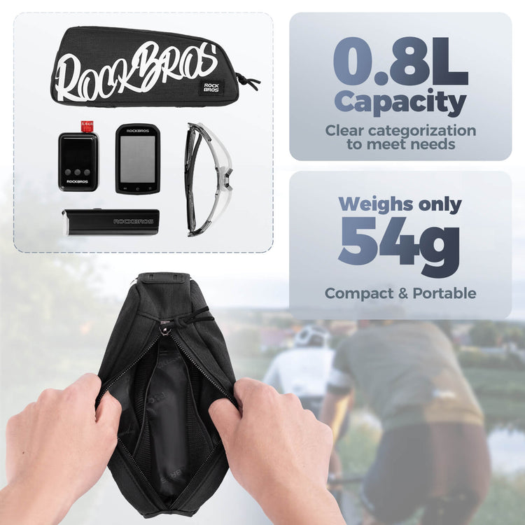 rockbros compact top tube bag flash painting for urban cycling
#color_red