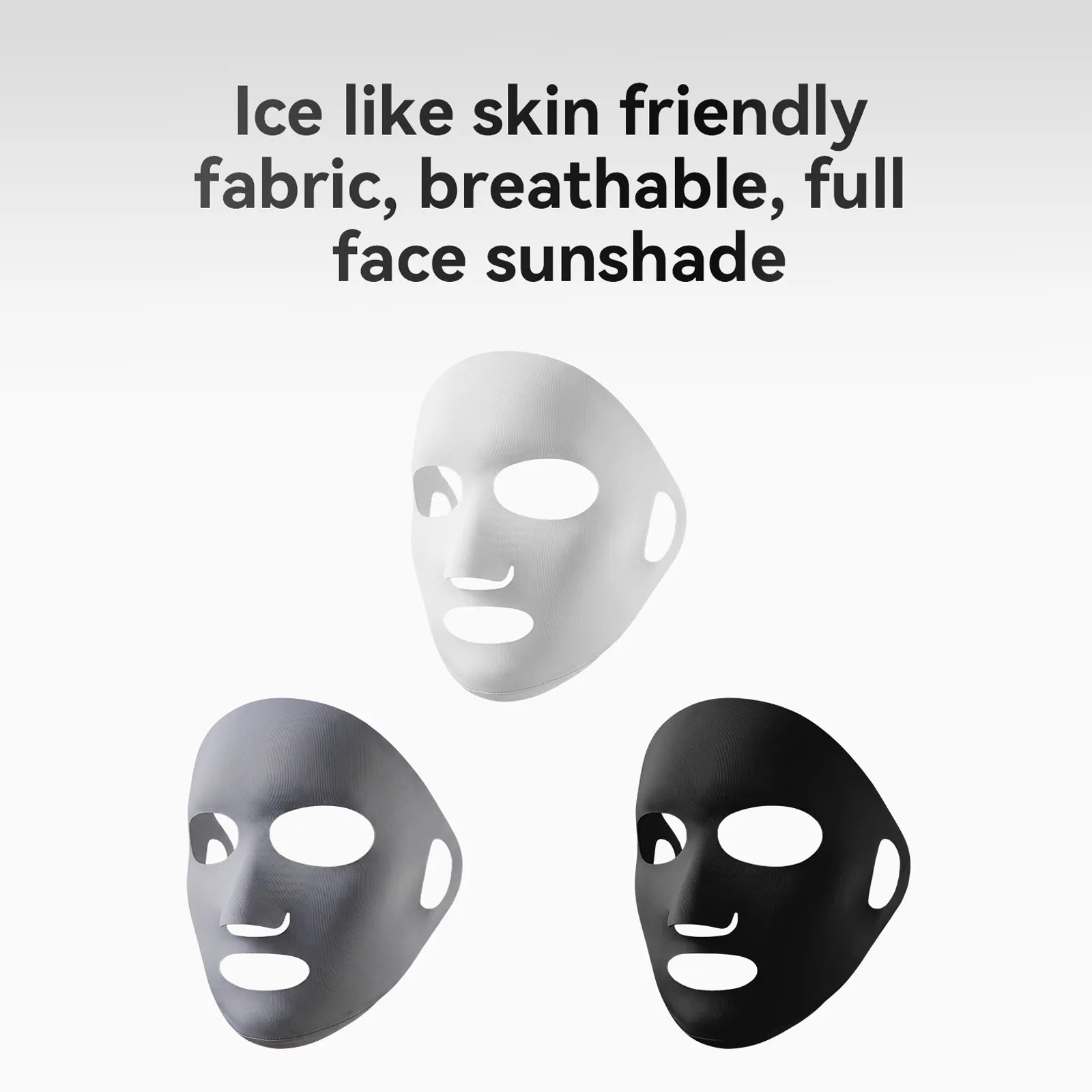 ROCKBROS ice-feeling full-face UV protection mask providing all-over coverage and seamless fit.
#color_white