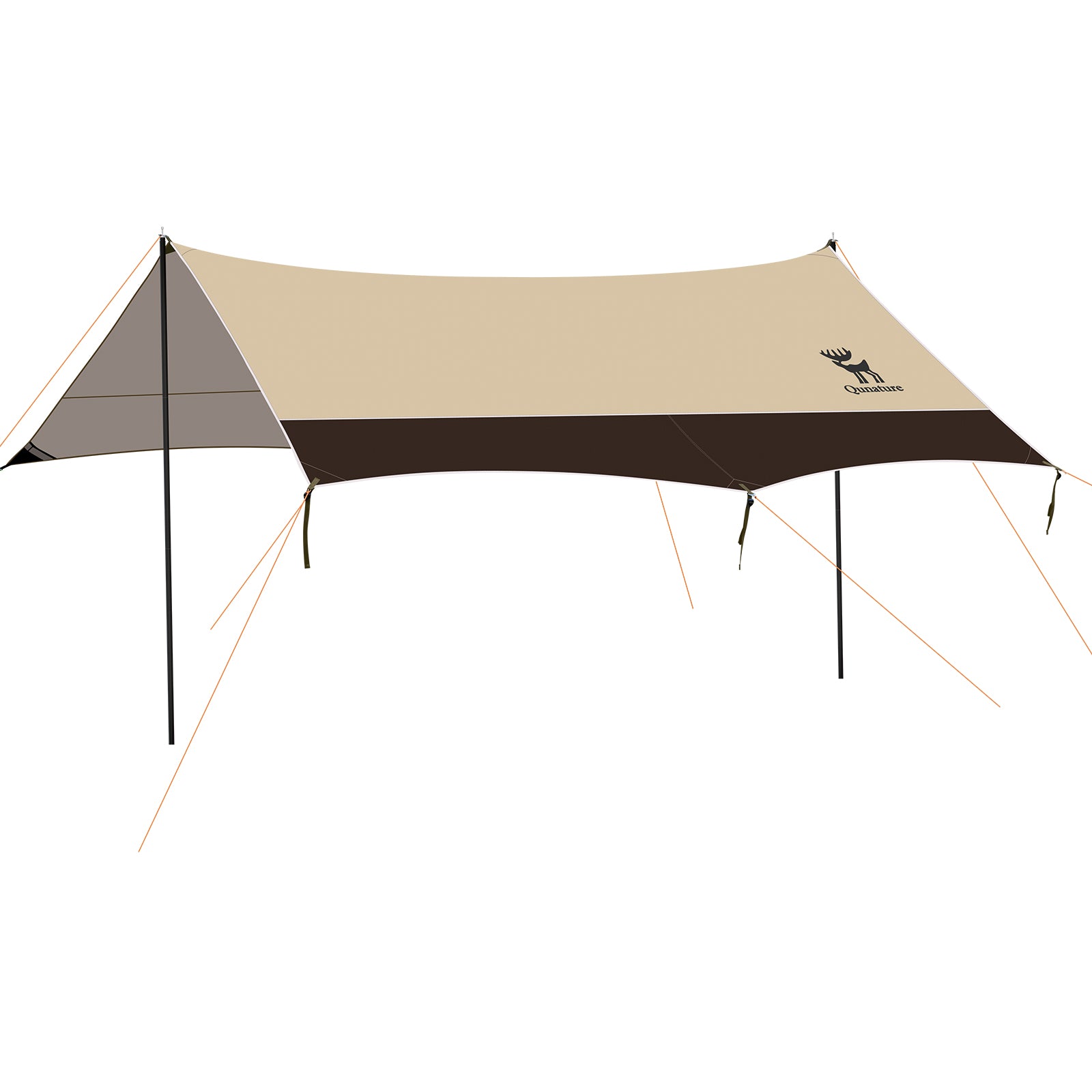 rockbros glowcamp uv-proof outdoor tarp shelter for camping.
#color_light khaki