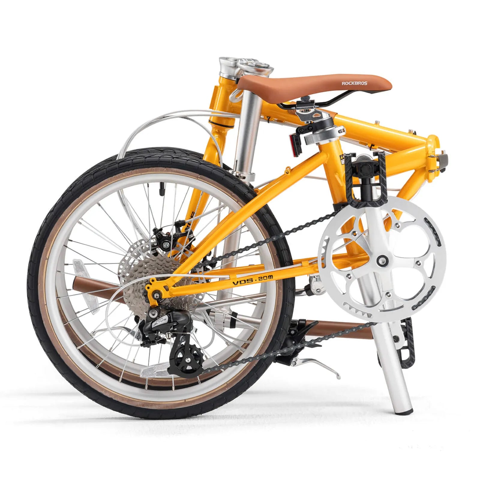 rockbros Folded view of the VDS 20-inch folding bicycle for easy storage.
#color_yellow
