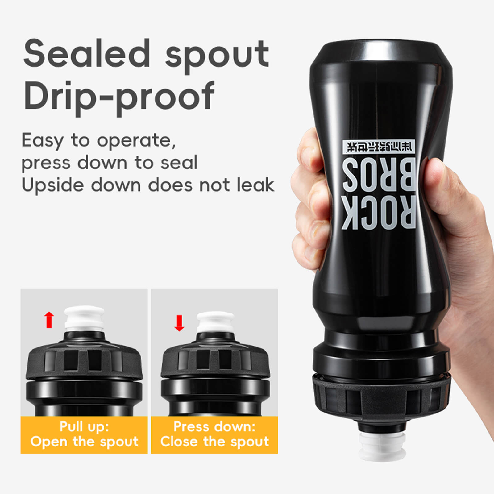 rockbros vibrant squeeze cycling water bottle for bike riding
#color_black