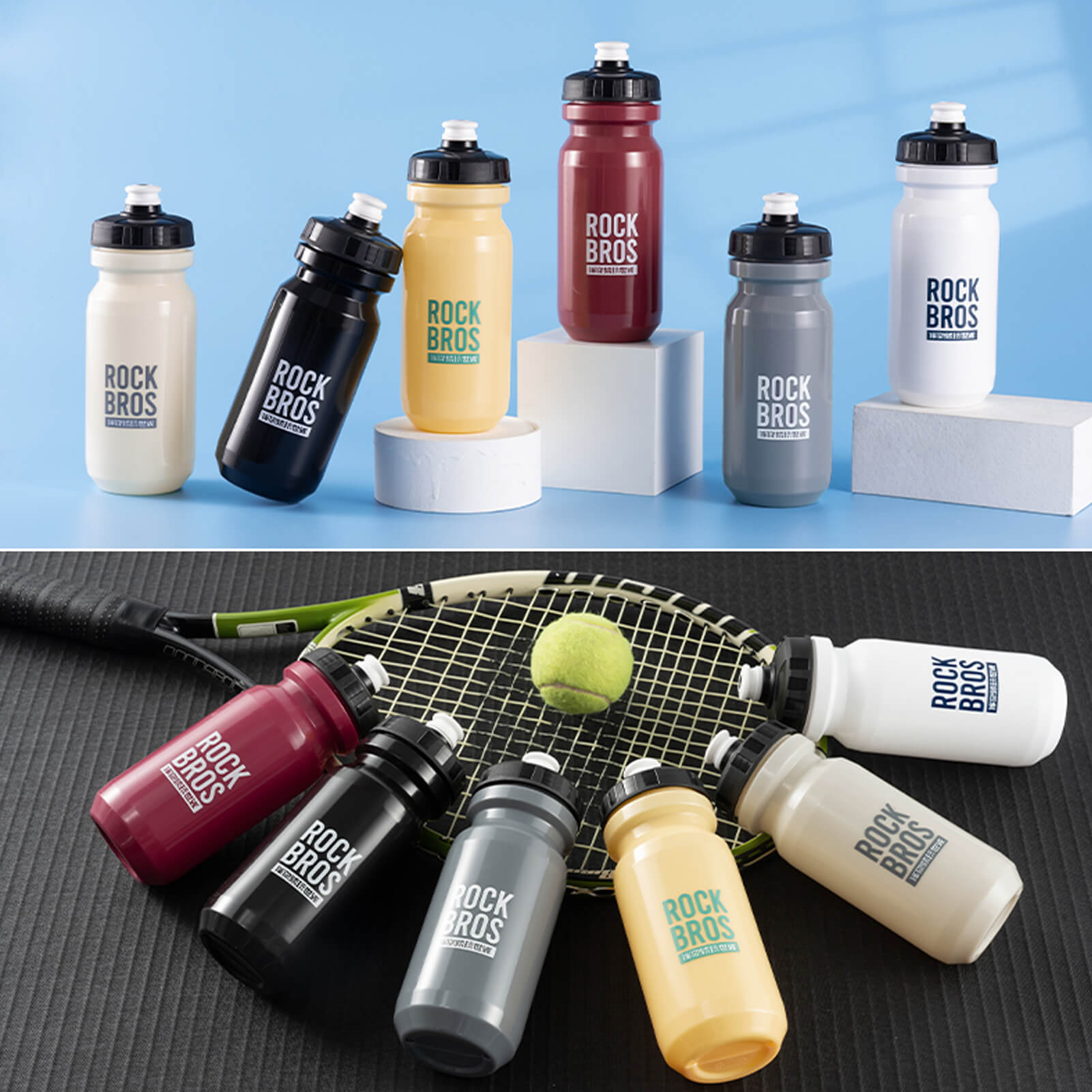 rockbros vibrant squeeze cycling water bottle for bike riding
#color_red