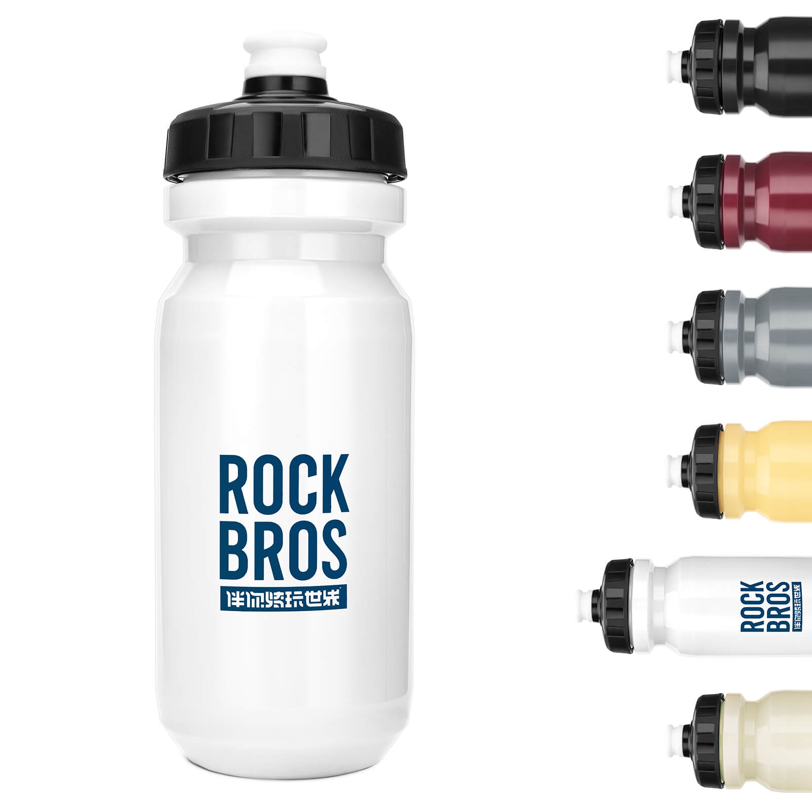 rockbros vibrant squeeze cycling water bottle for bike riding
#color_white