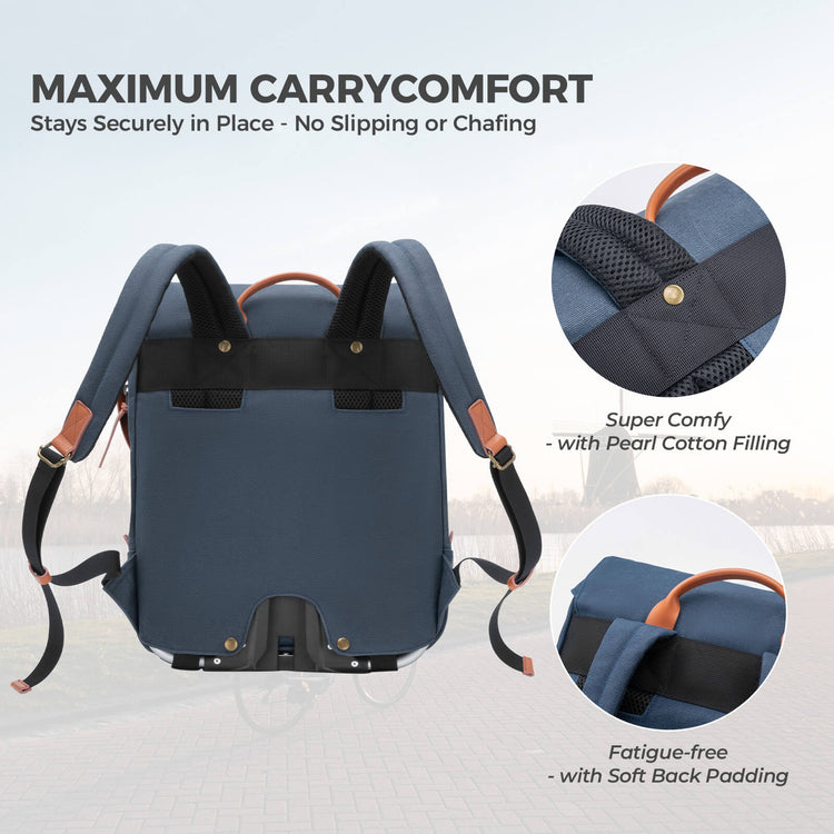 ROCKBROS vintage folding bike handlebar bag for commuting and leisure rides