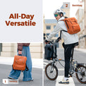 ROCKBROS vintage folding bike handlebar bag for commuting and leisure rides