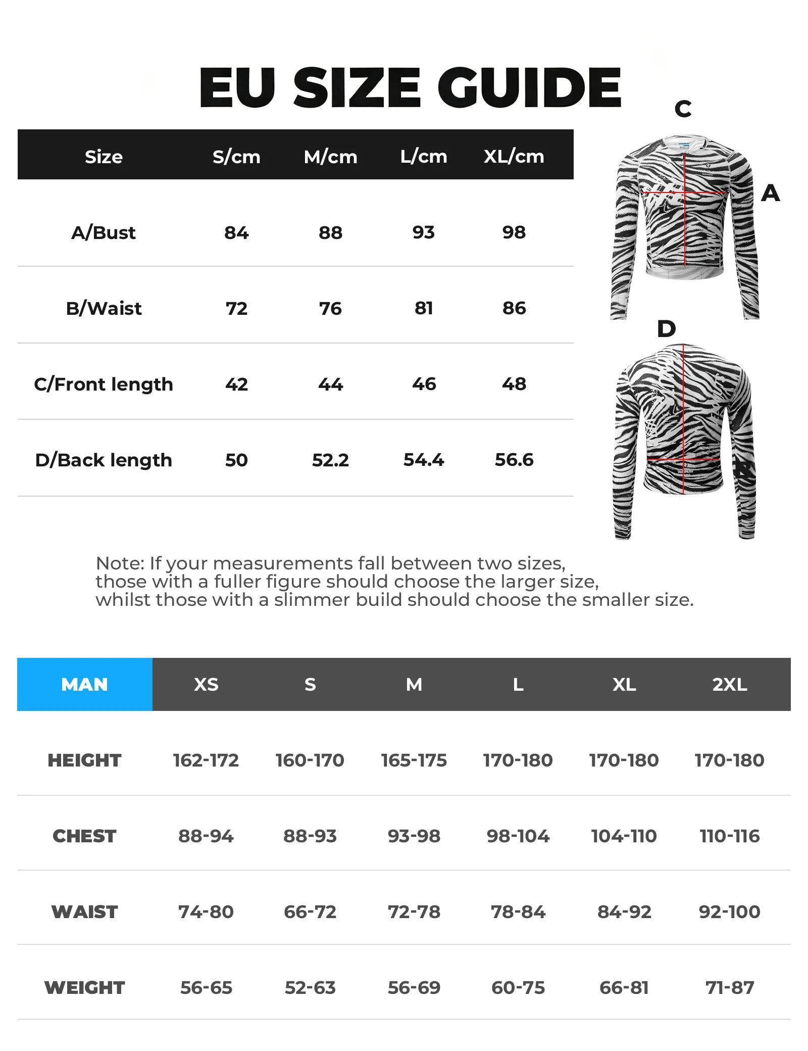 ROCKBROS VNS Men's Long Sleeve Cycling Jersey Zebra Pattern Front View