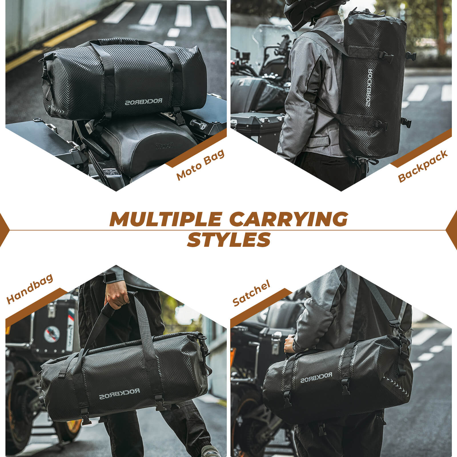 ROCKBROS waterproof motorcycle tail bag for rear seat storage.
#size_50L 66*32*53cm