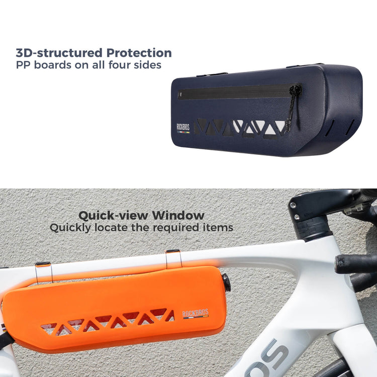 ROCKBROS waterproof bicycle frame bag for outdoor adventures