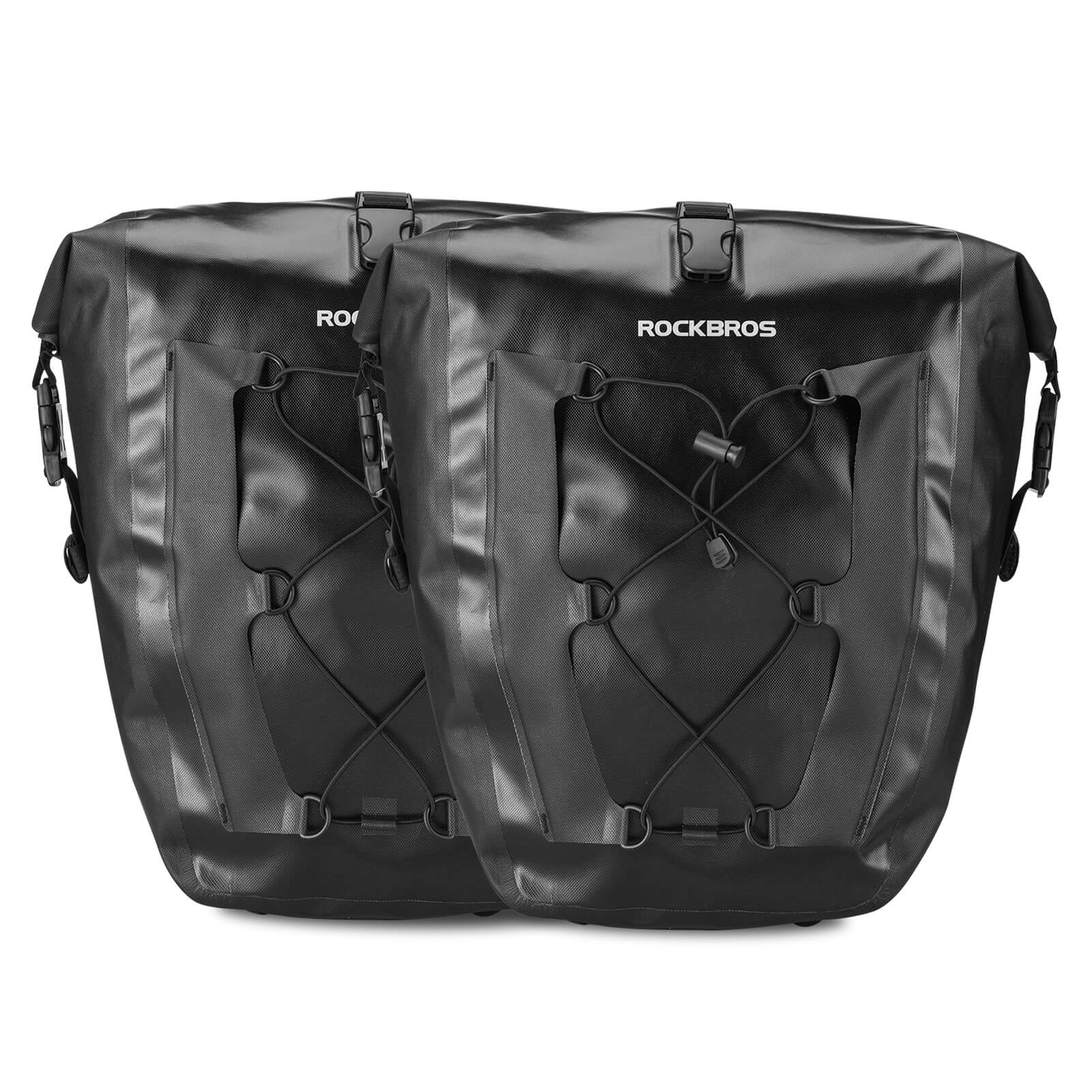 rockbros waterproof bike pannier 25l rear bag for commuting
#color_black double