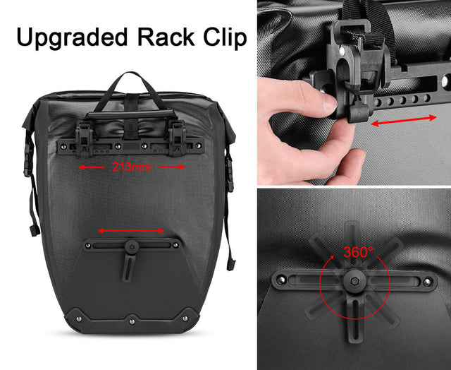 rockbros waterproof bike pannier 25l rear bag for commuting
#color_black single