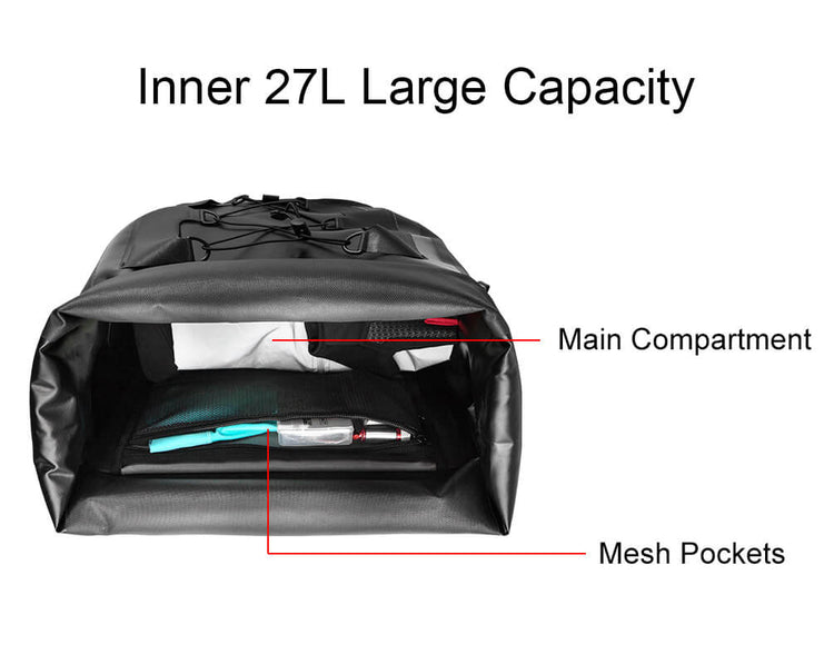 rockbros waterproof bike pannier 25l rear bag for commuting
#color_black single