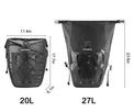 rockbros waterproof bike pannier 25l rear bag for commuting
#color_black single