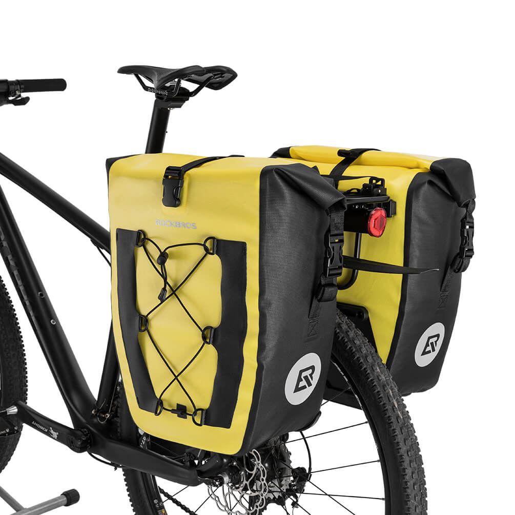 rockbros waterproof bike pannier 25l rear bag for commuting
#color_yellow double