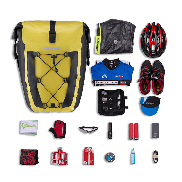 rockbros waterproof bike pannier 25l rear bag for commuting
#color_yellow single