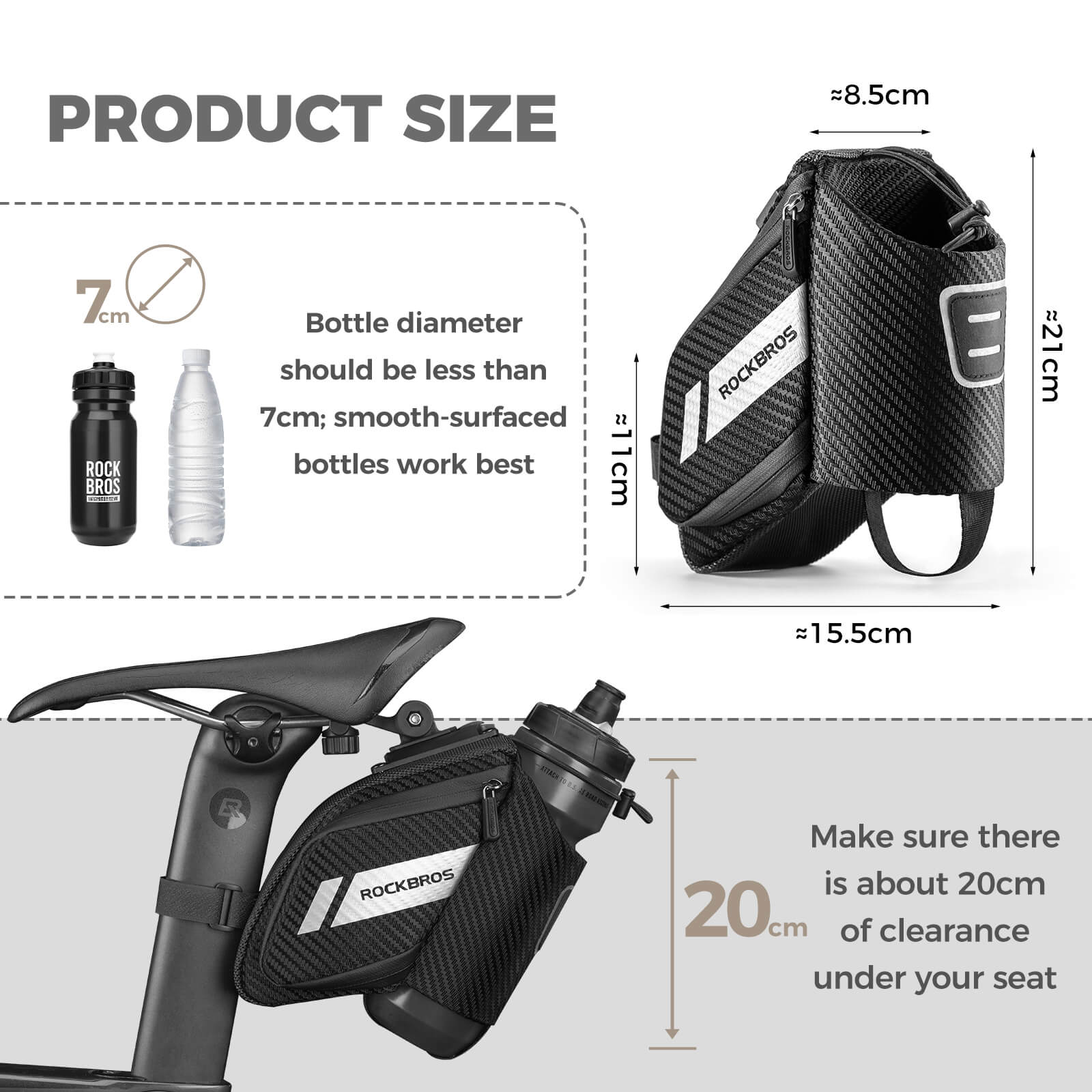 Rockbros Waterproof Carbon Fiber Saddle Bag for Road Bike