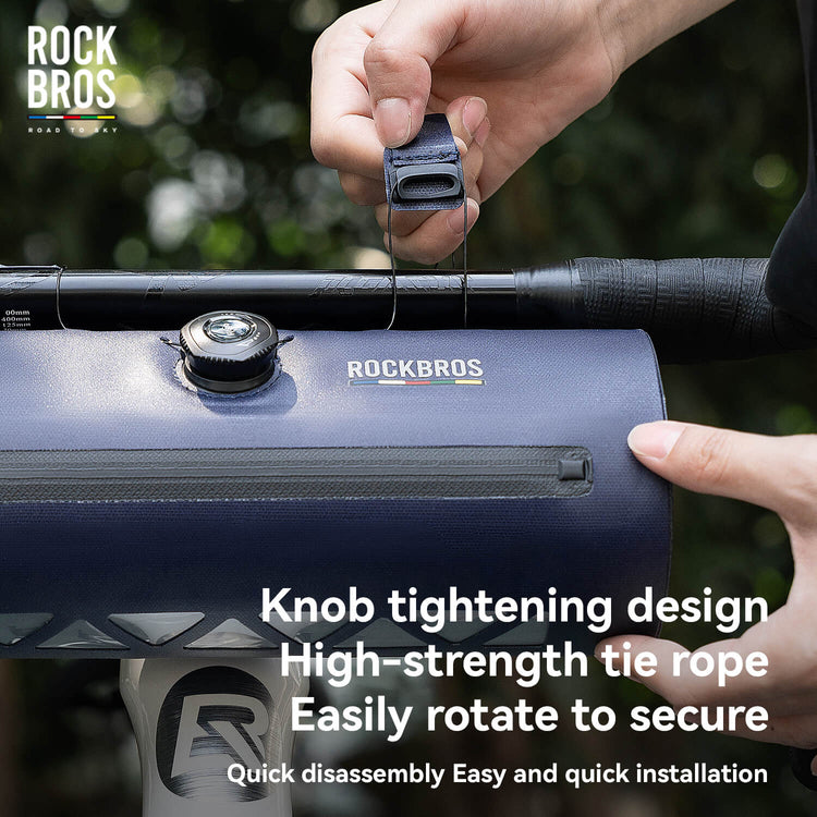 ROCKBROS waterproof handlebar barrel bag for commuting and adventure cycling