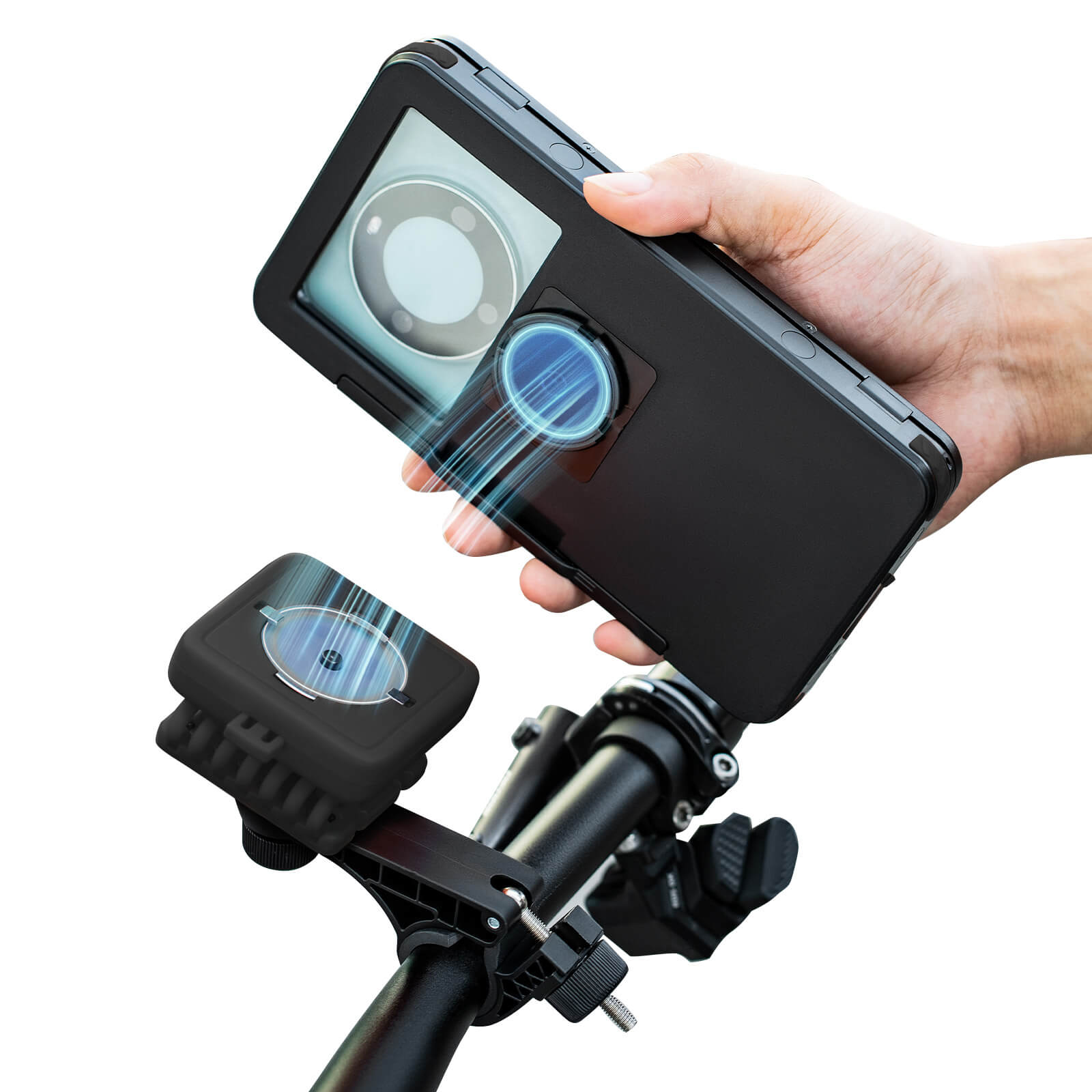 rockbros waterproof magnetic bike phone mount for cycling.
#options_handlebar