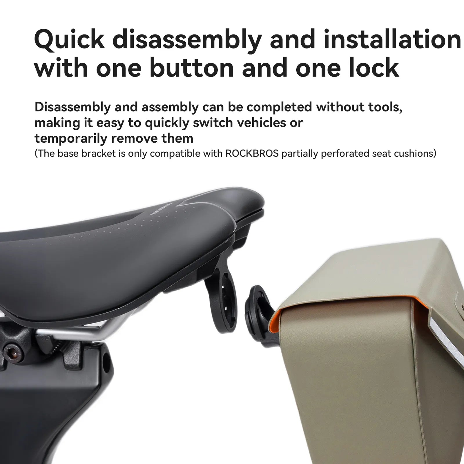 ROCKBROS Waterproof Triangle Bike Saddle Bag 0.6L with Magnetic Quick Release.
#color_sage grey