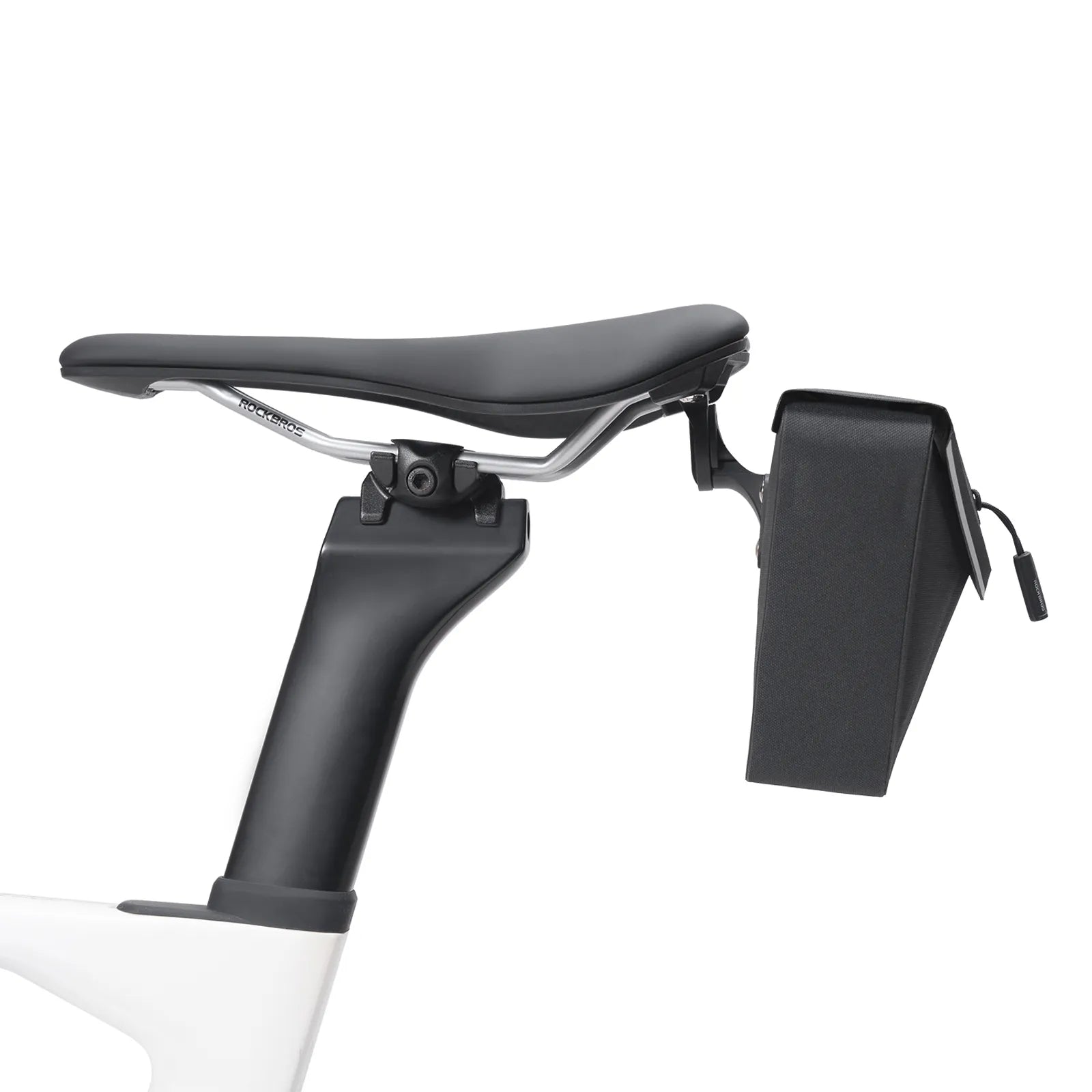 ROCKBROS Waterproof Triangle Bike Saddle Bag 0.6L with Magnetic Quick Release.
#color_black