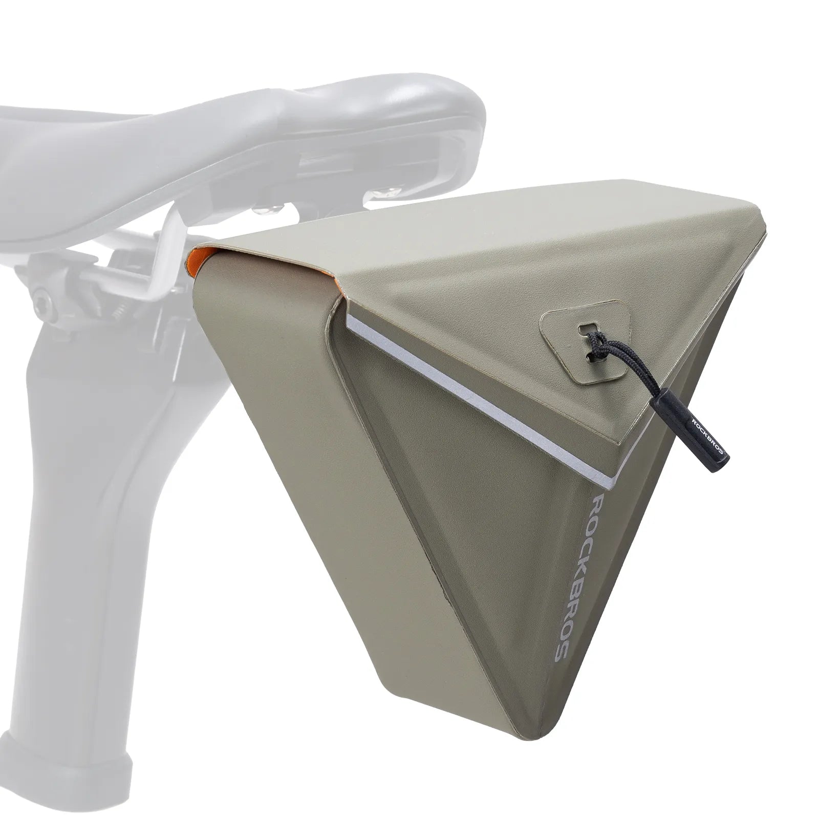 ROCKBROS Waterproof Triangle Bike Saddle Bag 0.6L with Magnetic Quick Release.
#color_sage grey