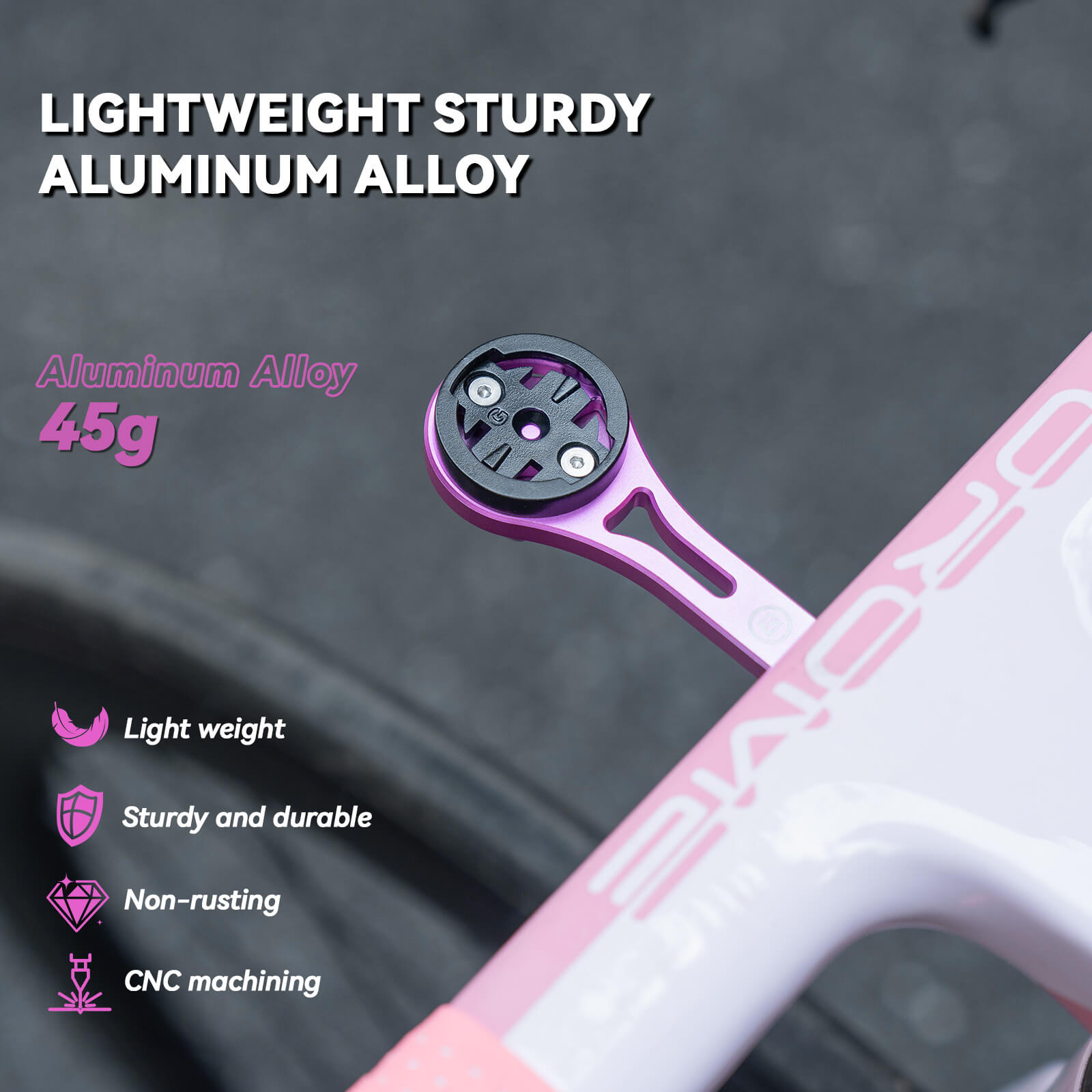 rockbros one-piece handlebar extension mount for bikes.
#option_pink