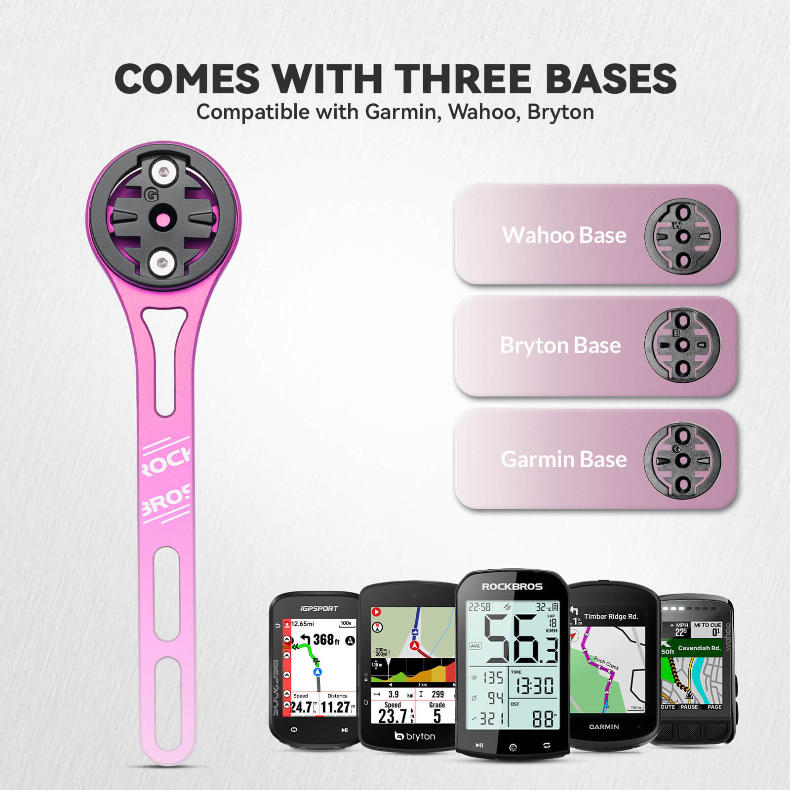 rockbros one-piece handlebar extension mount for bikes.
#option_pink