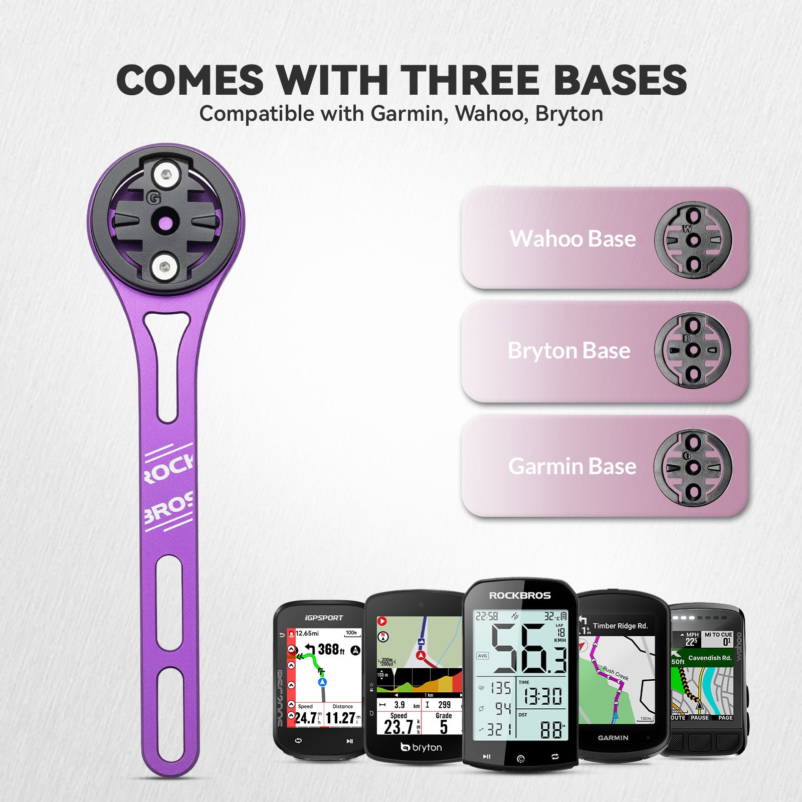 rockbros one-piece handlebar extension mount for bikes.
#option_purple