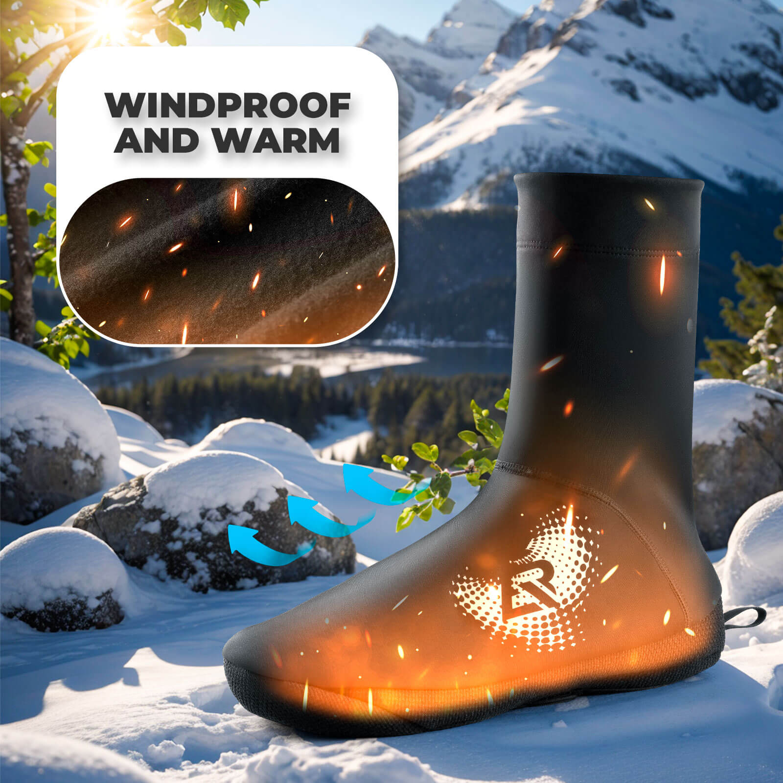 RockBros Windproof Cycling Shoe Covers with High Ankle Protection for Road and MTB Shoes.