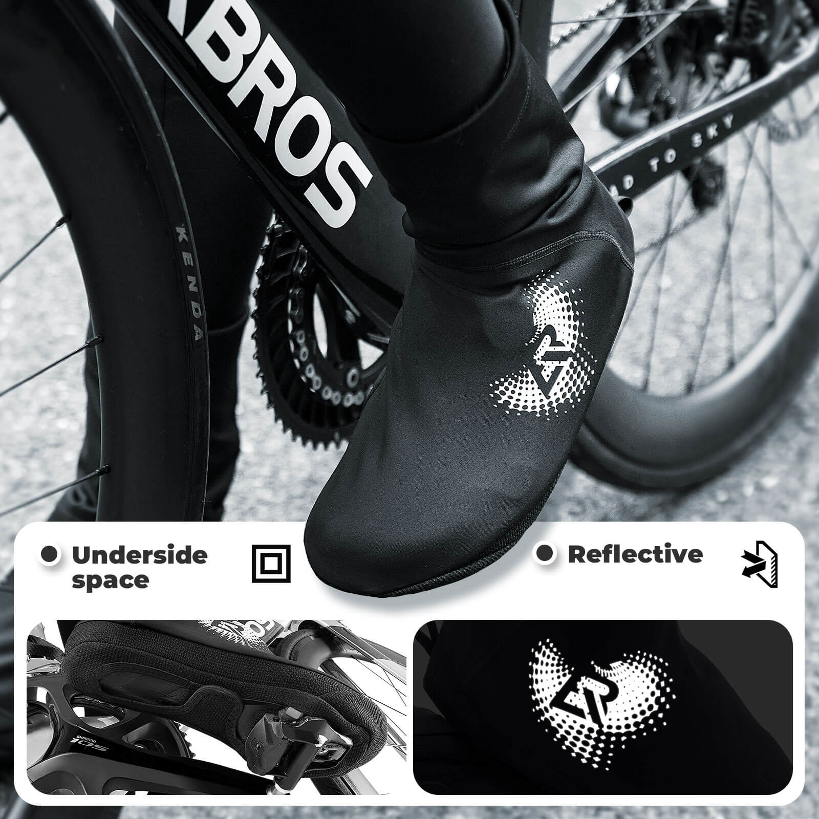 RockBros Windproof Cycling Shoe Covers with High Ankle Protection for Road and MTB Shoes.