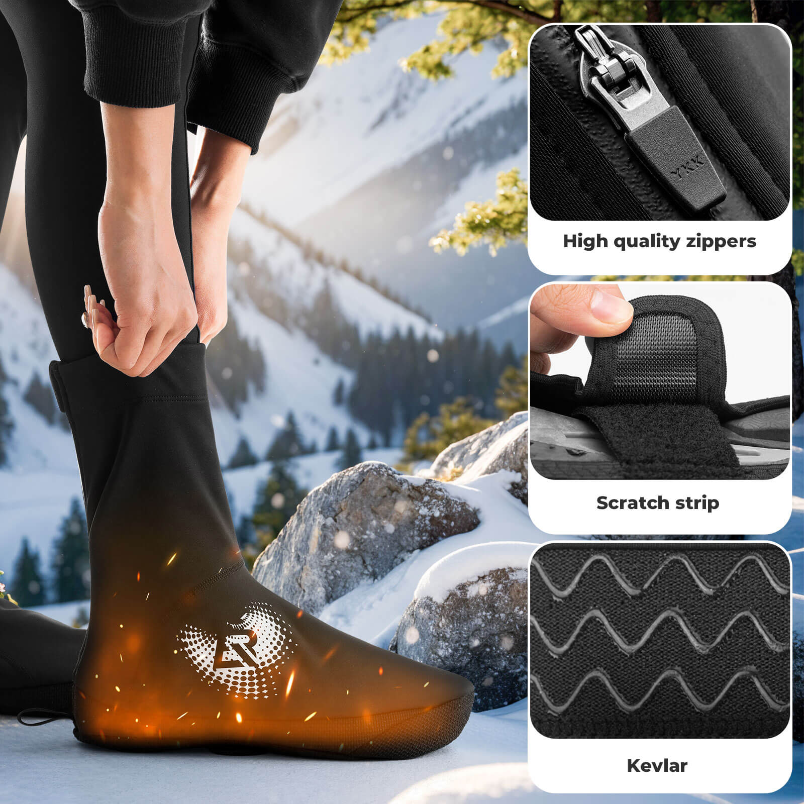 RockBros Windproof Cycling Shoe Covers with High Ankle Protection for Road and MTB Shoes.