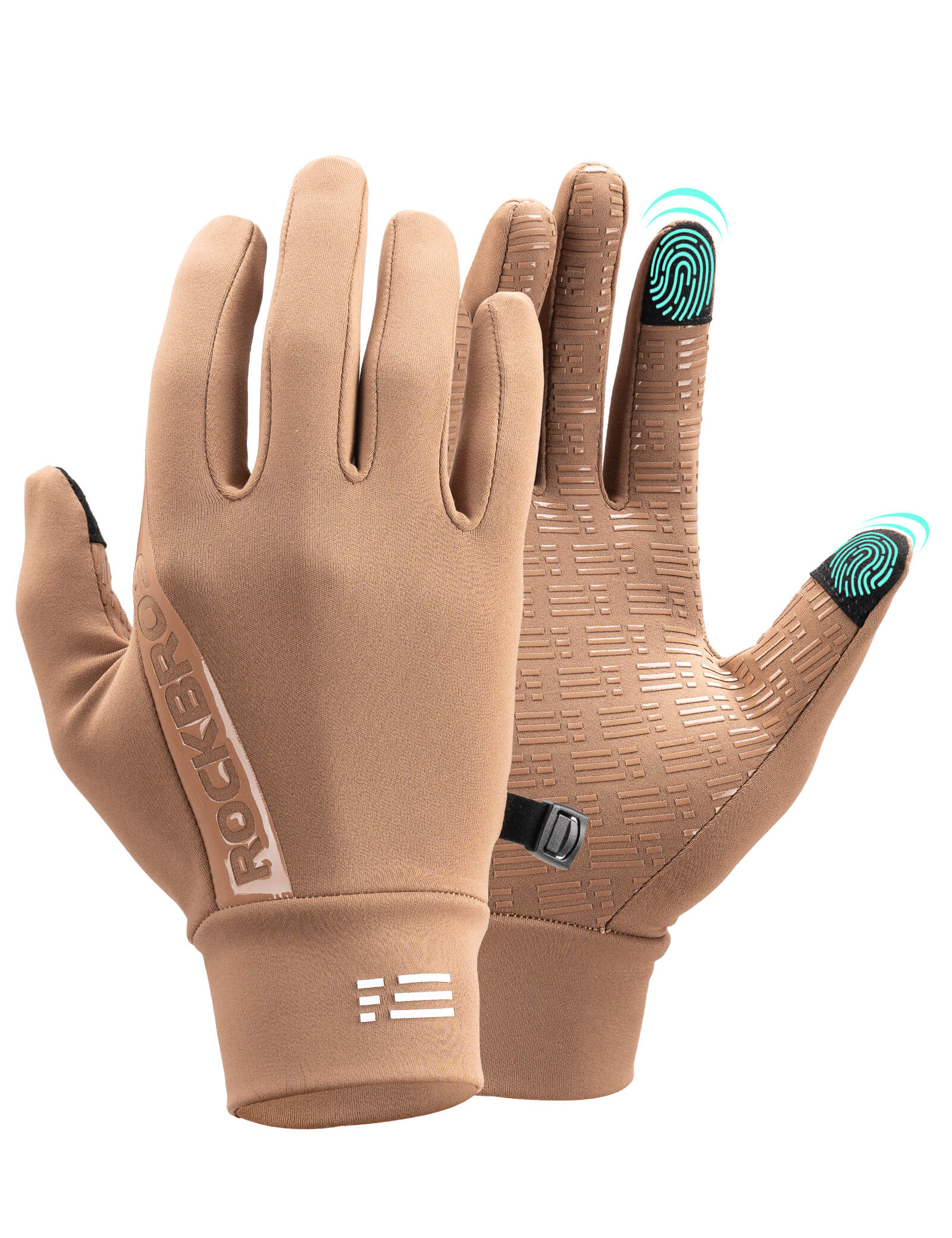 ROCKBROS Winter Cycling Gloves with Graphene Thermal Lining - Windproof Full Finger Design.
#color_tan