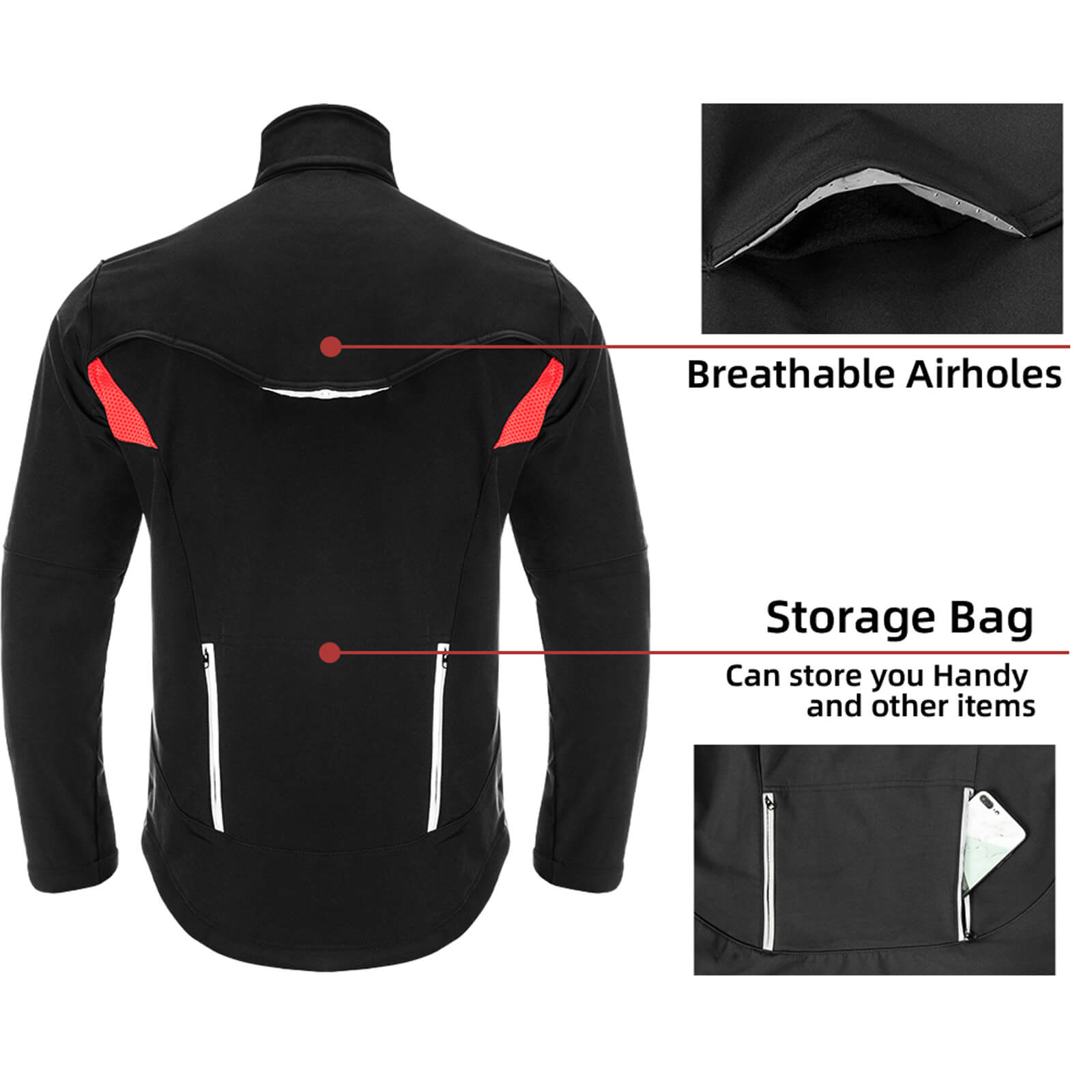 rockbros windproof water-resistant cycling jacket for cold weather.