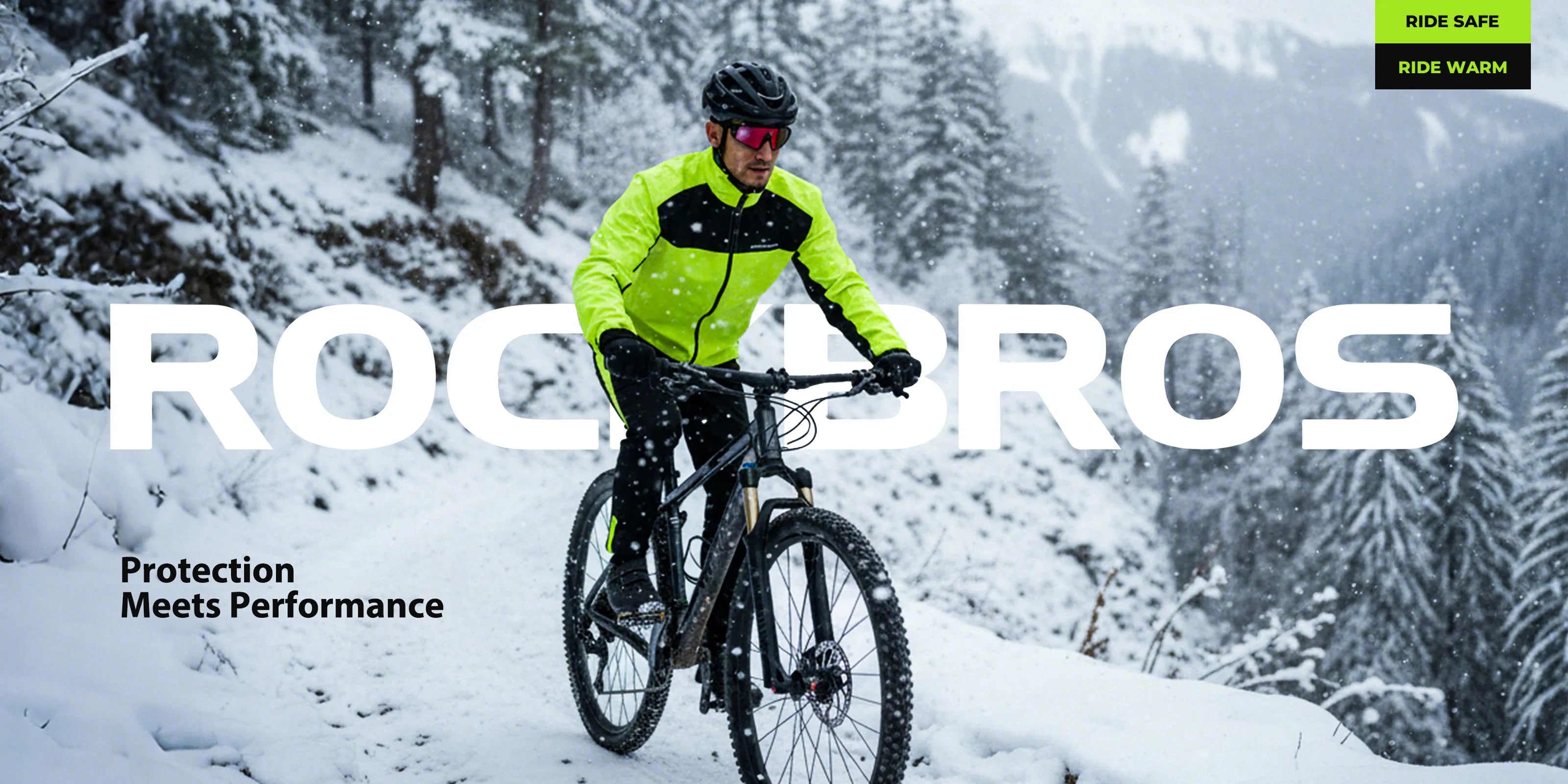 ROCKBROS Winter Riding Sale Banner Featuring Cycling Accessories and Winter Deals