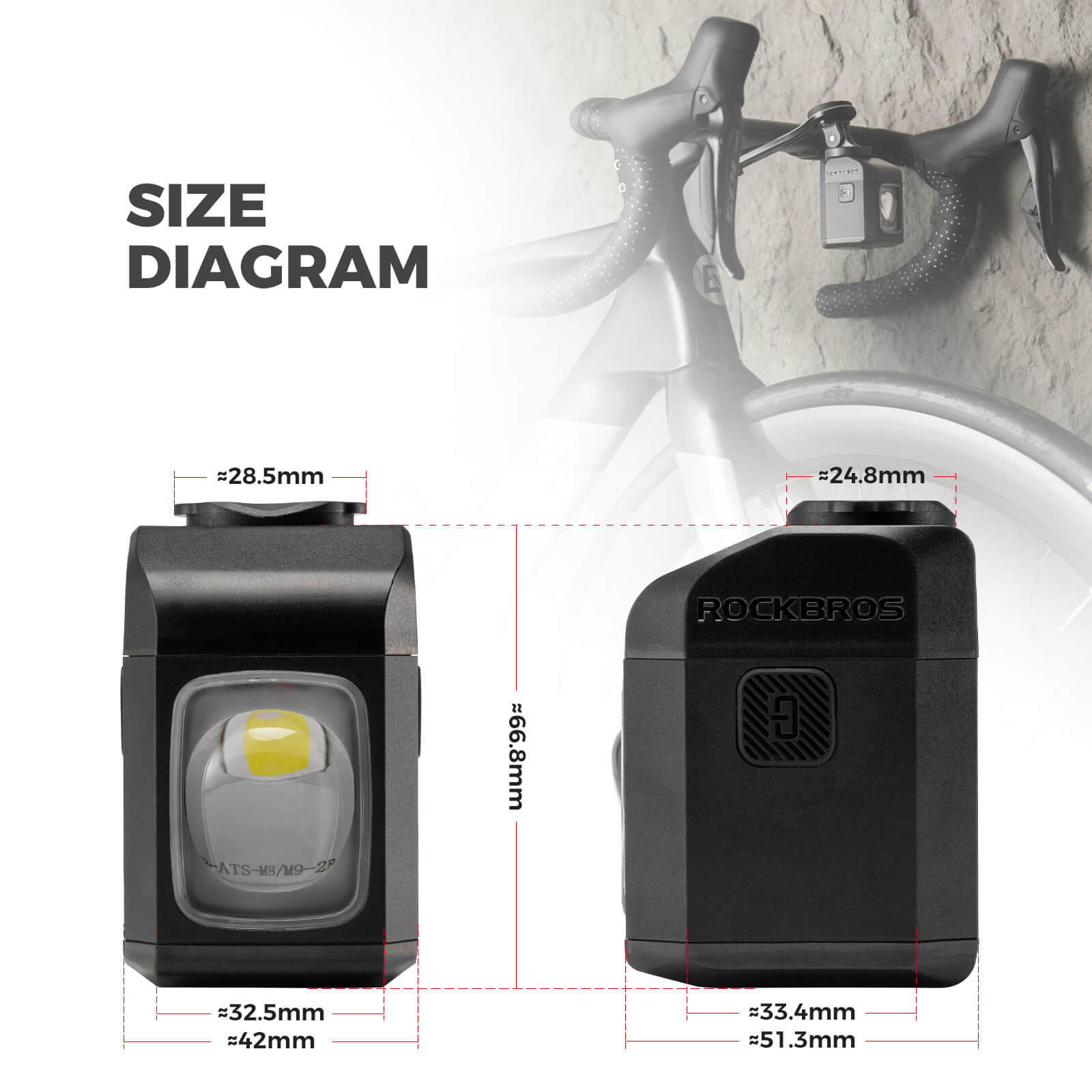 rockbros wireless remote bike headlight for night riding.
#color_white