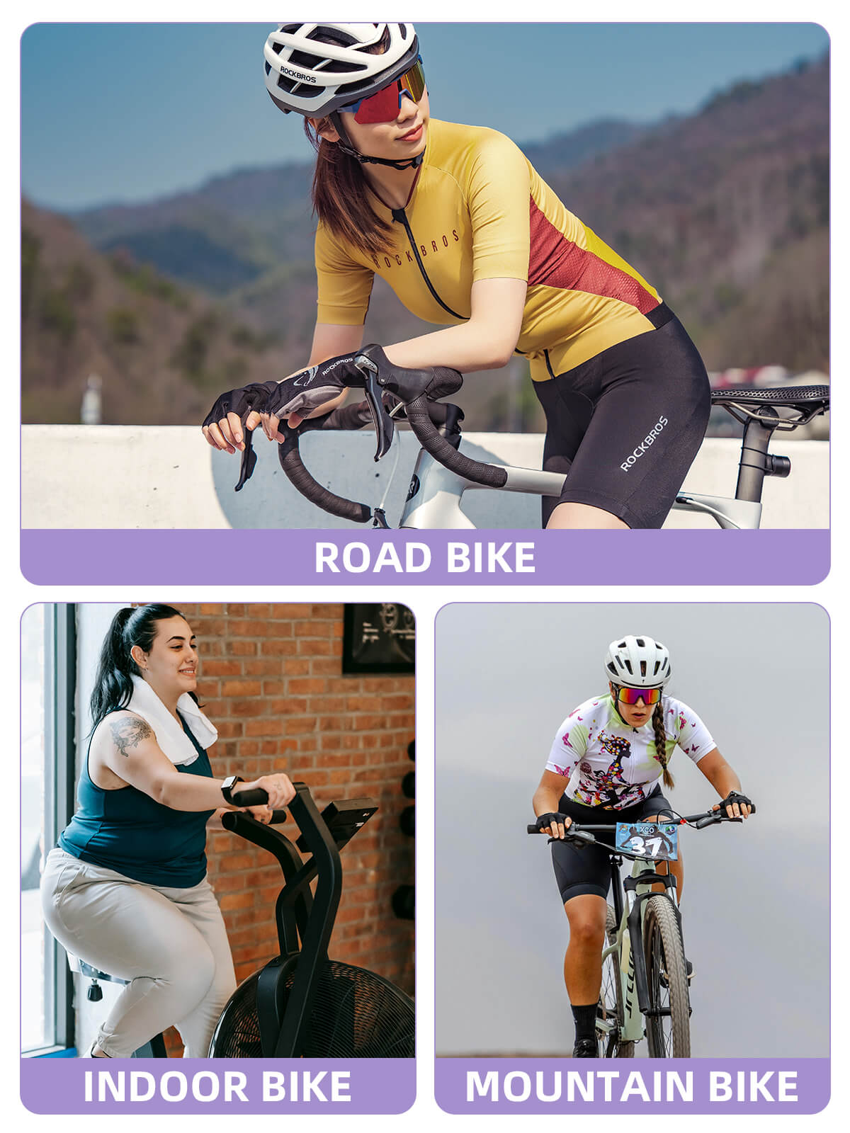 rockbros women padded cycling shorts for comfortable riding
#color_black