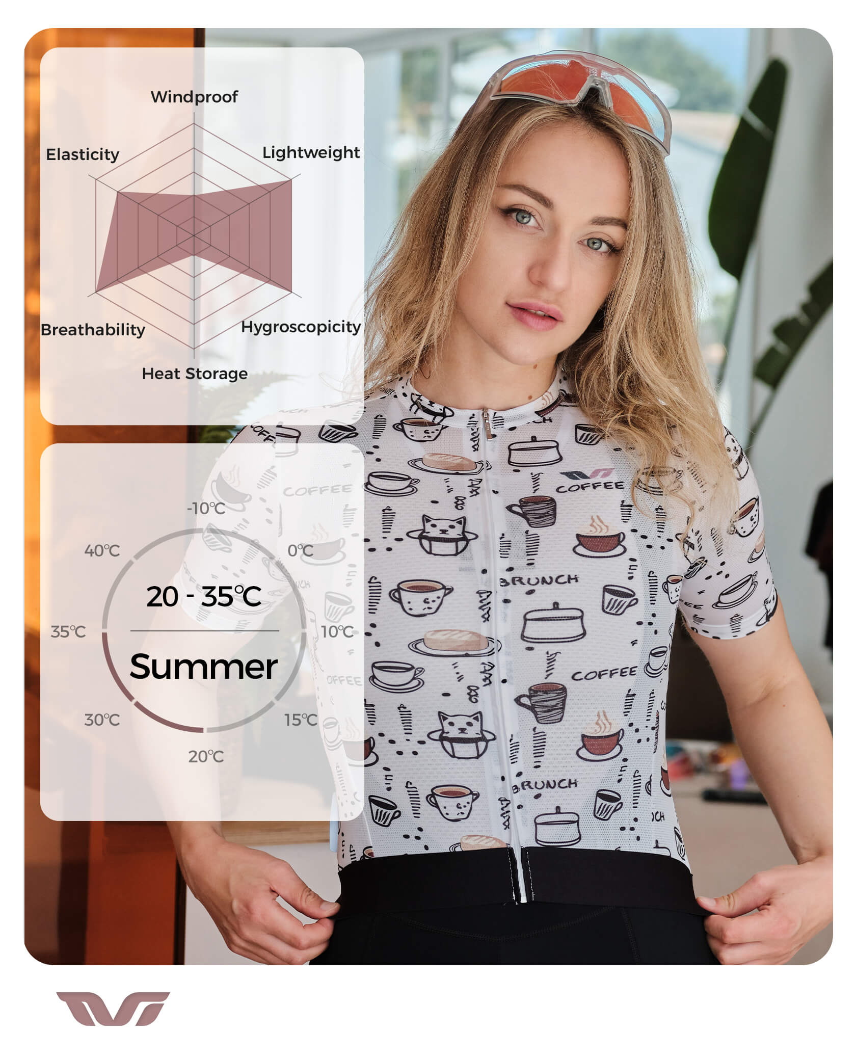 rockbros breathable cycling top for women for summer rides.