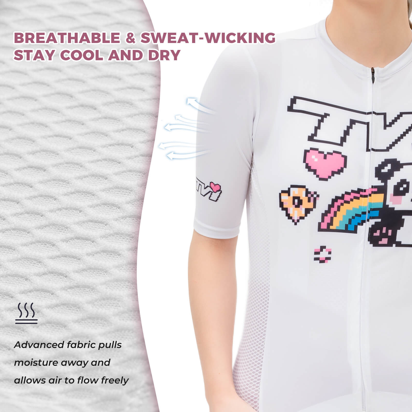 rockbros women’s quick-dry cycling jersey for summer riding.
#color_black