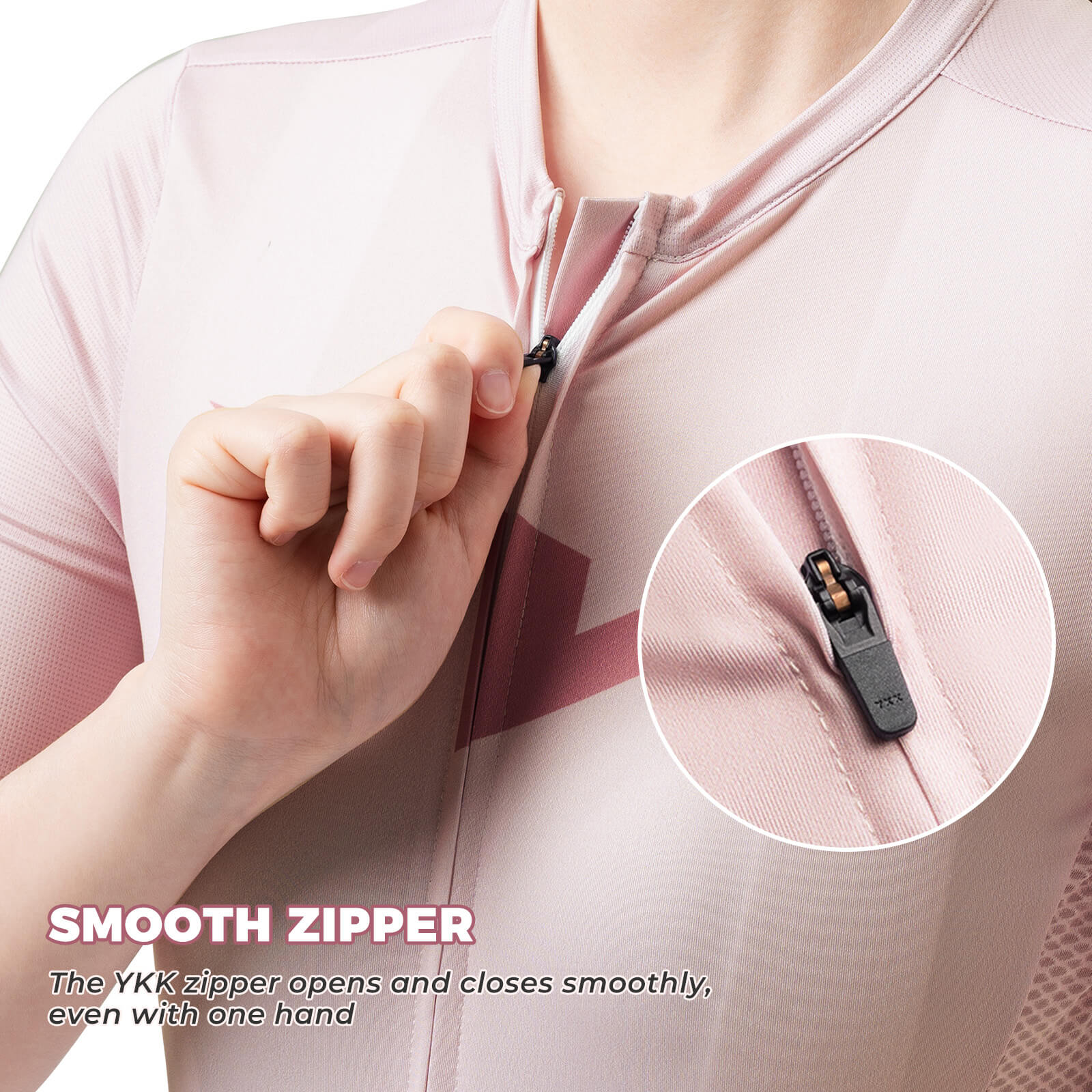 rockbros women’s quick-dry cycling jersey for summer riding.
#color_white