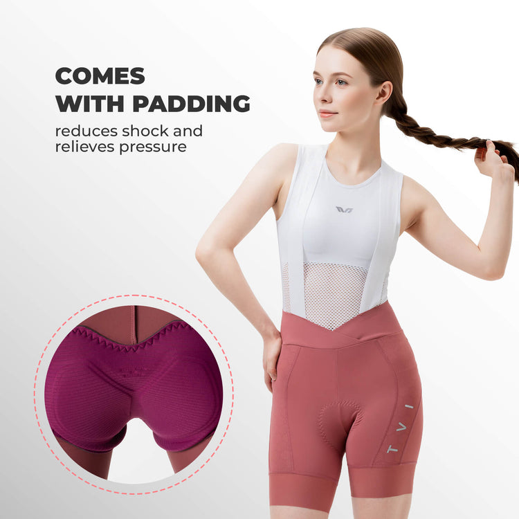 TVI Women’s Summer Performance Cycling Bib Shorts with Magnetic Clasp