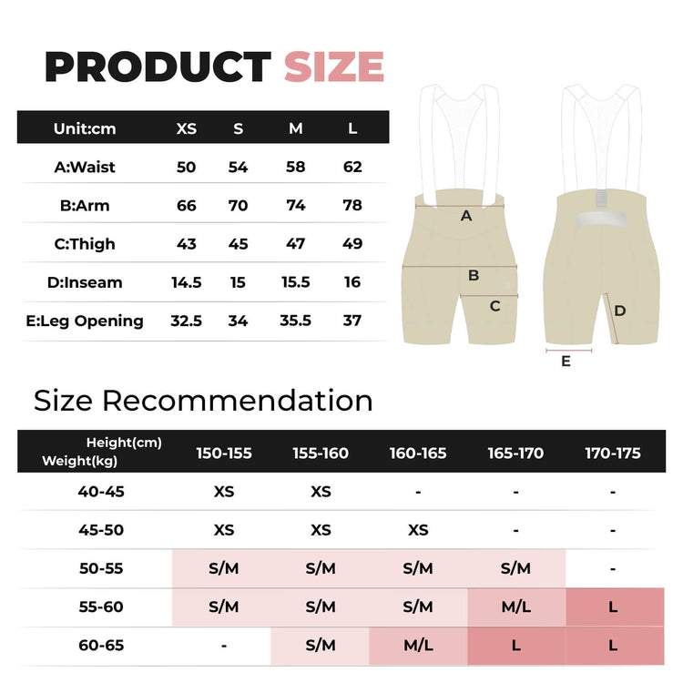 TVI Women’s Summer Performance Cycling Bib Shorts with Magnetic Clasp