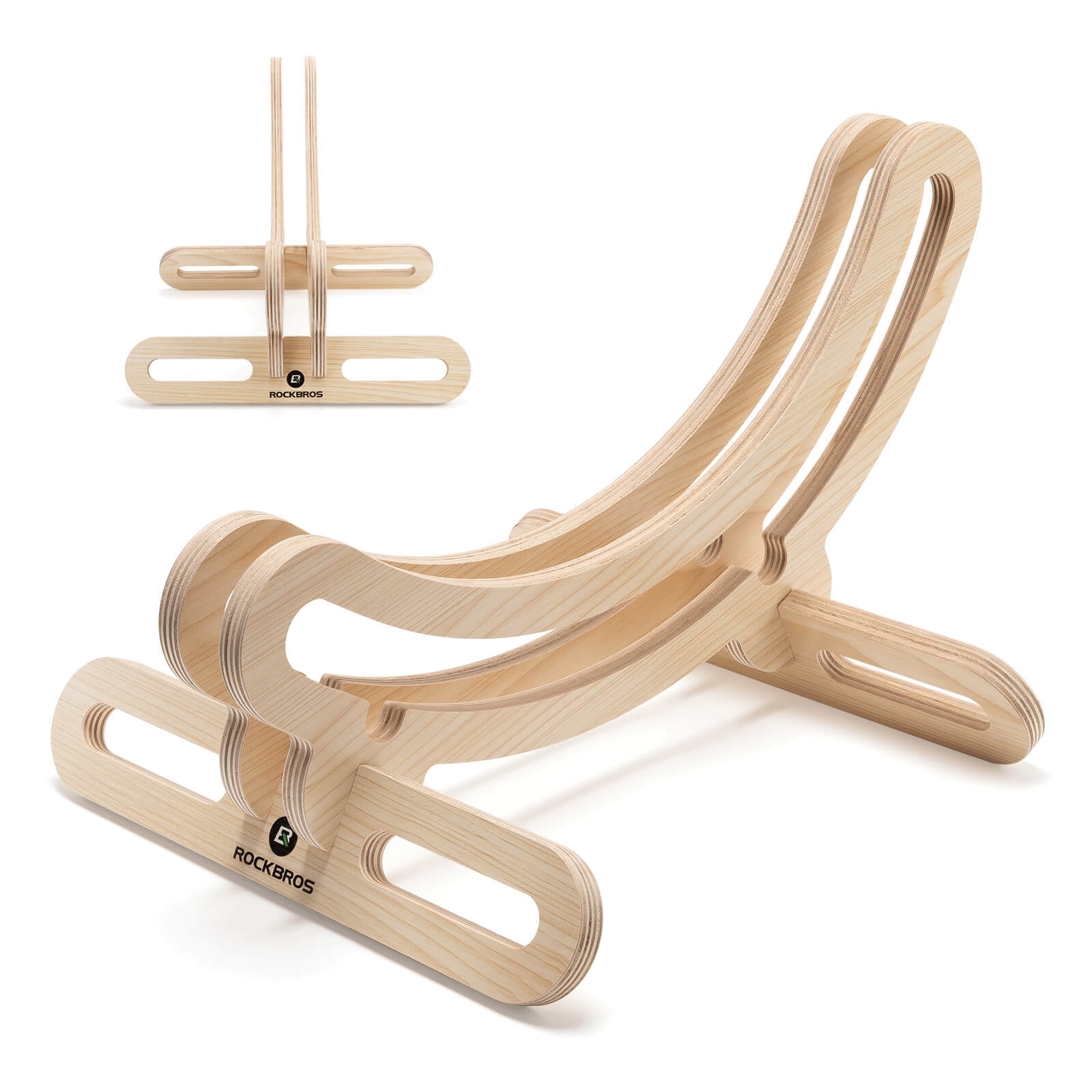 rockbros eco-friendly wooden bike stand for indoor storage
