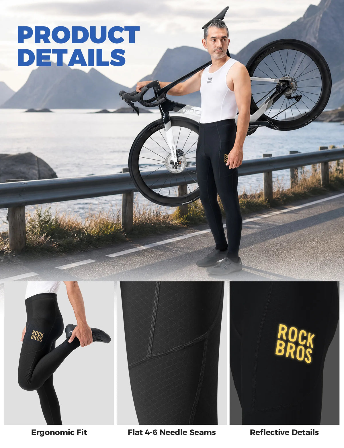 ROCKBROS Wright Men's Windproof Thermal Cycling Pants in Black