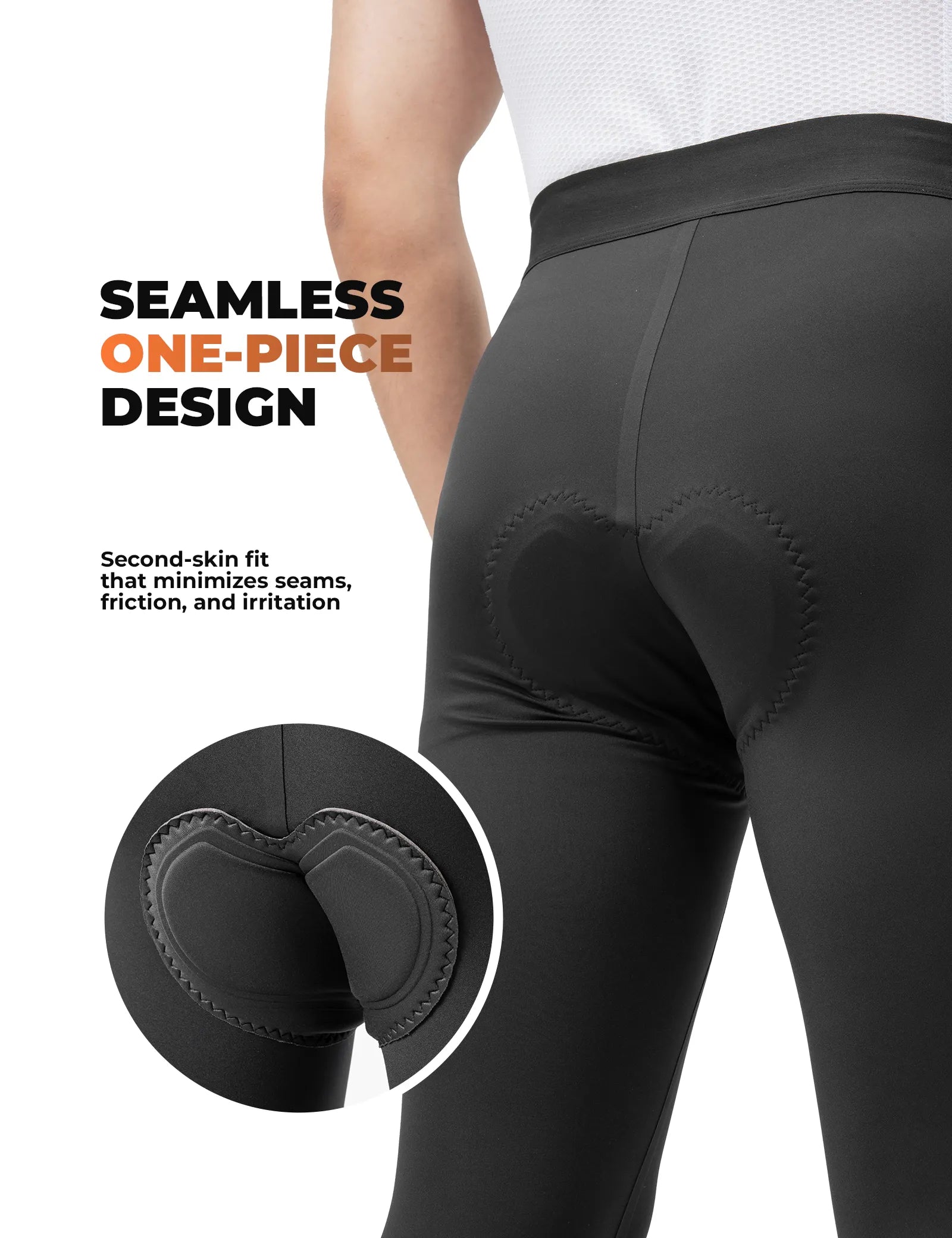 ROCKBROS Wright Pro seamless long cycling tights with a breathable second-skin fit in black.