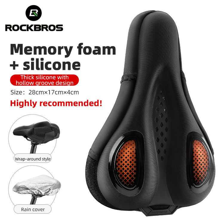ROCKBROS Bicycle Bike Saddle Seat Cover Silicone Gel Shockproof Breathable