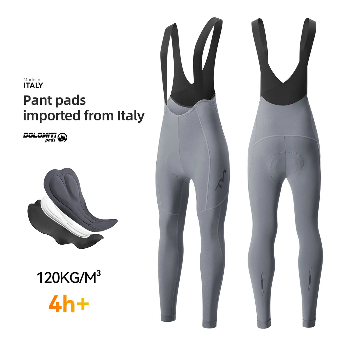 TVI women's fleece-lined cycling bib tights with padded seat and high-stretch fit
