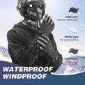 Unisex insulated cycling and motorcycle gloves for winter, warm windproof riding gloves for men and women