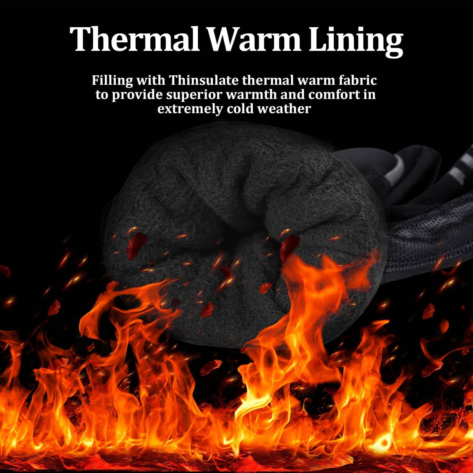 Unisex insulated cycling and motorcycle gloves for winter, warm windproof riding gloves for men and women