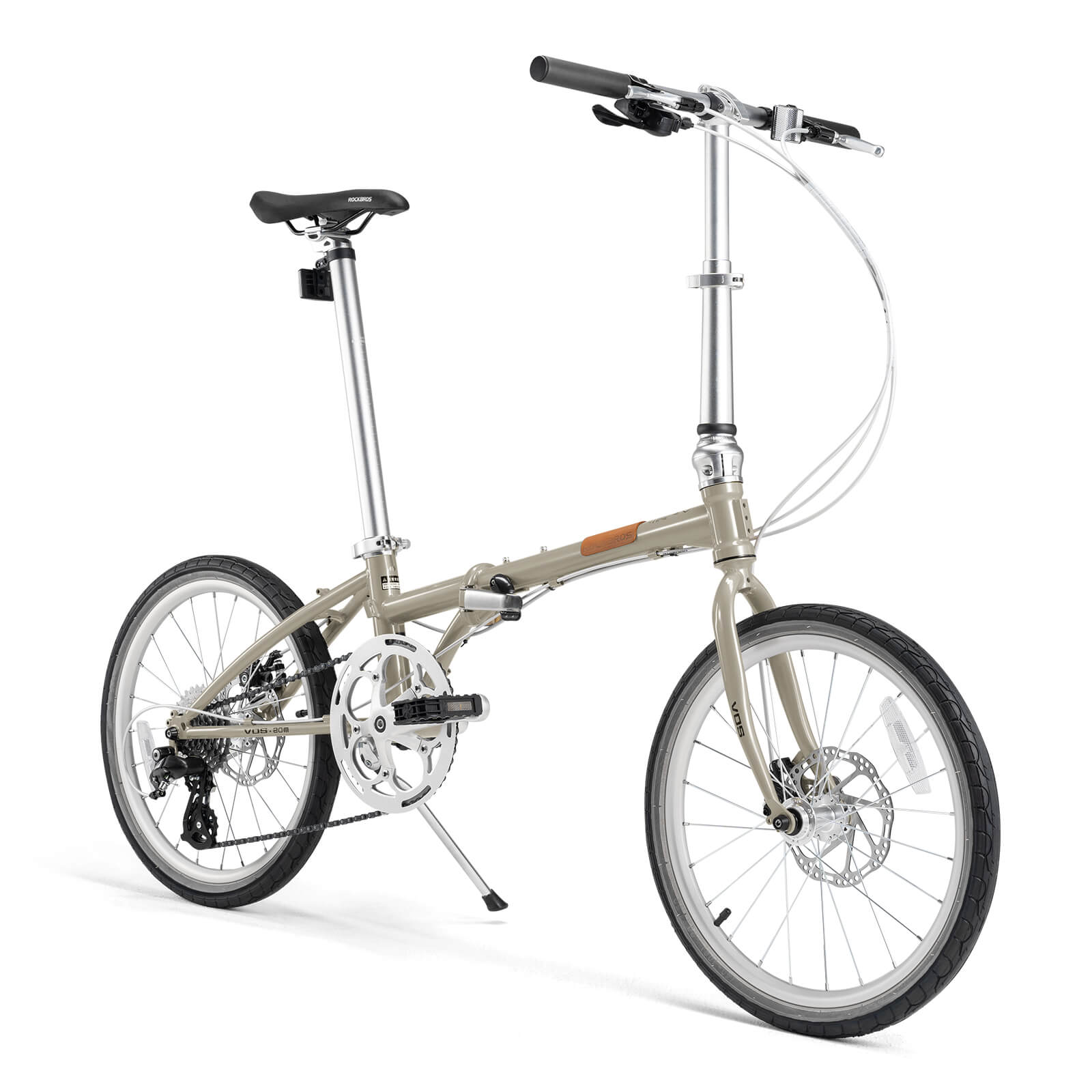rockbros Folded view of the VDS 20-inch folding bicycle for easy storage.
#color_grey