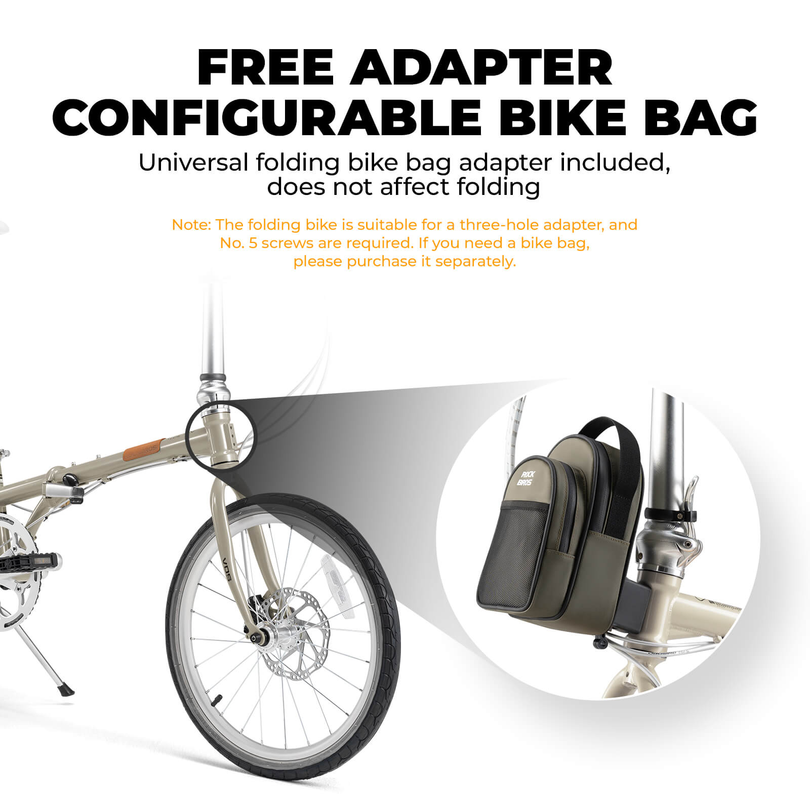 rockbros Folded view of the VDS 20-inch folding bicycle for easy storage.
#color_grey